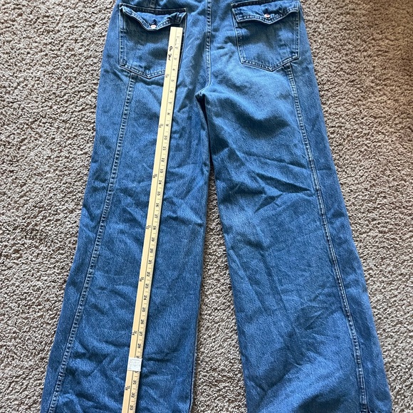 Free People Harlow Mid-Rise Wide Leg Jeans We The Free Denim Blue - Picture 5 of 5
